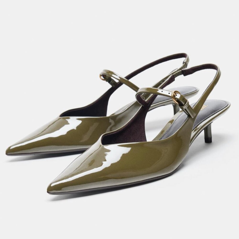 NWT Olive Slingback Kitten Heels, 8